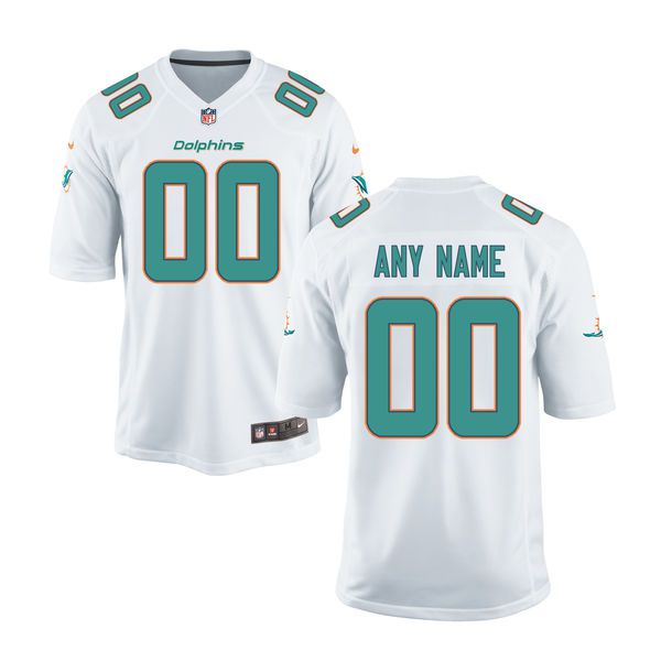 Youth Miami Dolphins Nike White Custom White Game NFL Jersey->customized nfl jersey->Custom Jersey